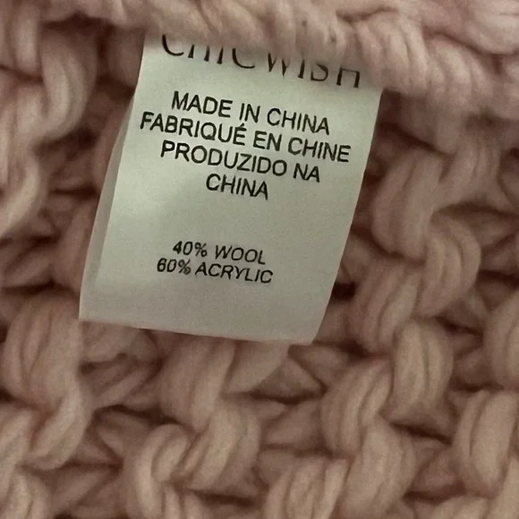 Chicwish Sweater M/L Pink Longline Cardigan Chunky Pom Pom Cuteness‎ On Sleeves - Picture 8 of 12